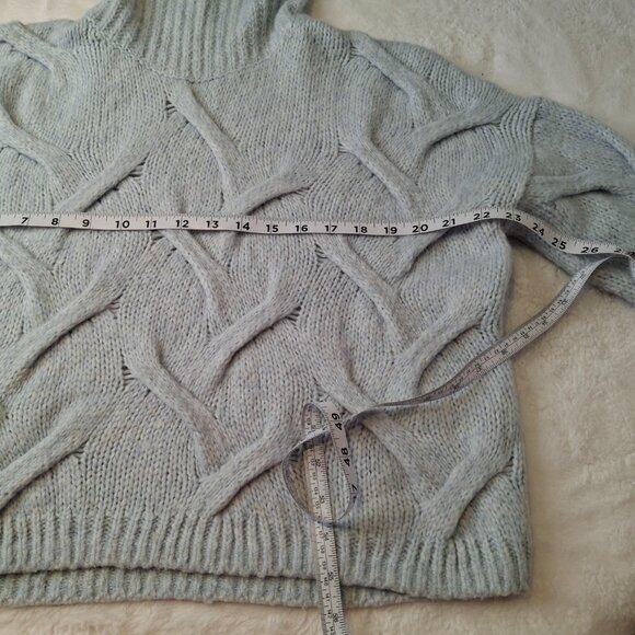 Madewell Cable Turtleneck Sweater Sz S Crop Chunky Preppy Boho Somervell - Picture 11 of 11